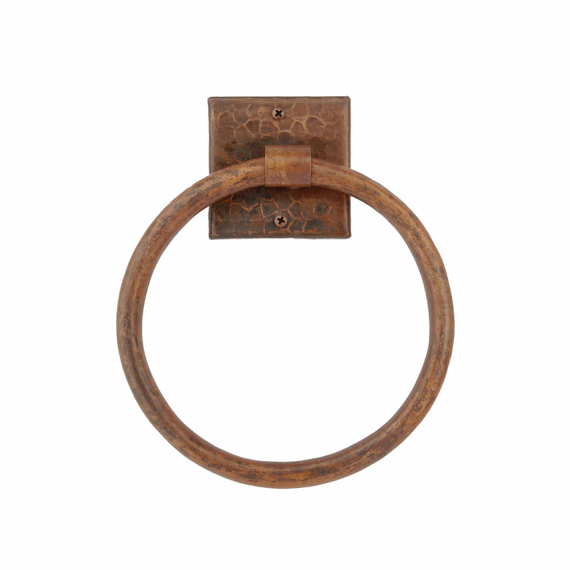 10" Hand Hammered Full Size Bath Towel Ring